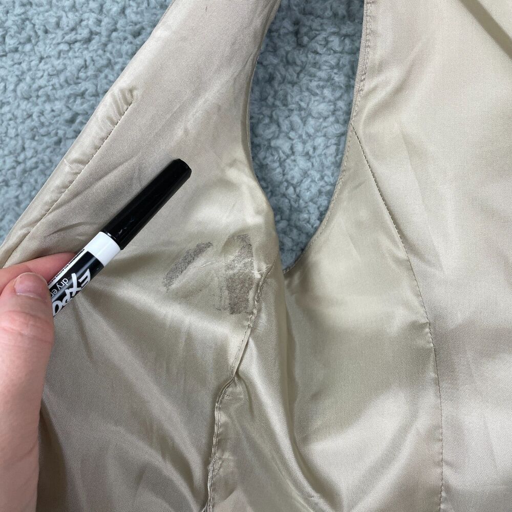๐3/$30๐ Zara Linen Blend Taupe Vest Button Tailored Waistcoat V-Neck Medium - Picture 6 of 7
